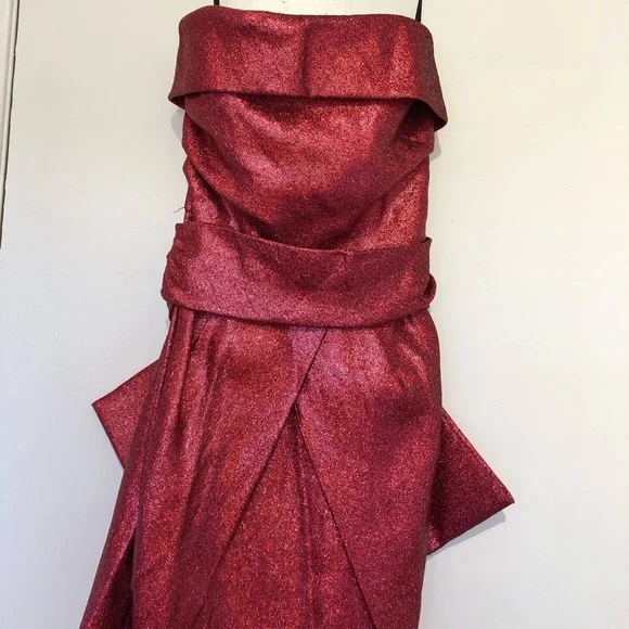 MILLY*Sparkly Pink Gorgeous Strapless Cocktail Dress*US 2-4*$495 - Picture 3 of 4